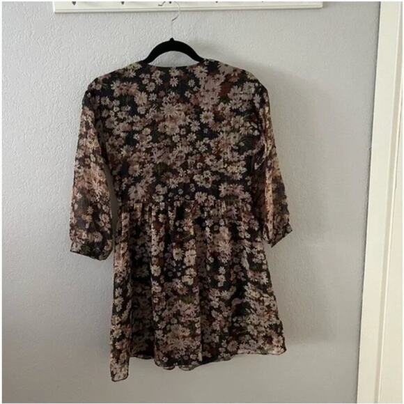 Madewell Drawstring Faux-Wrap Mini Dress in Daisy Reverie - Picture 8 of 8